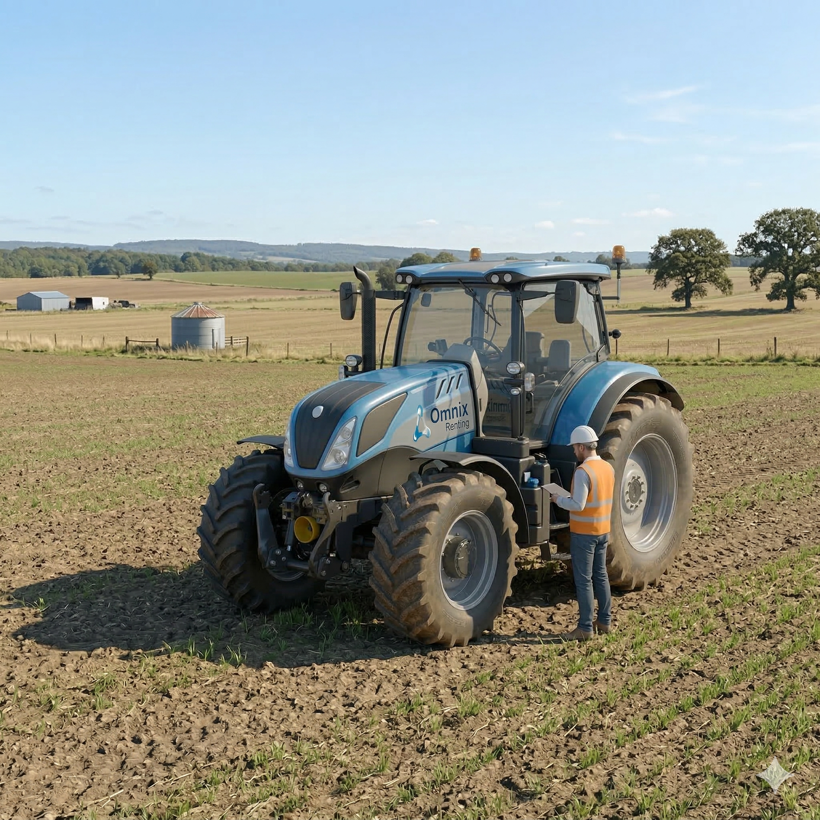 Tractor agrícola trabajando en un campo de cultivo